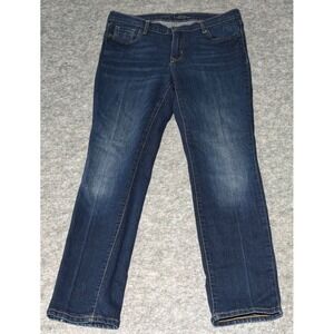 Old Navy Women's Mid Rise Straight Leg Jeans Dark Wash Size 14